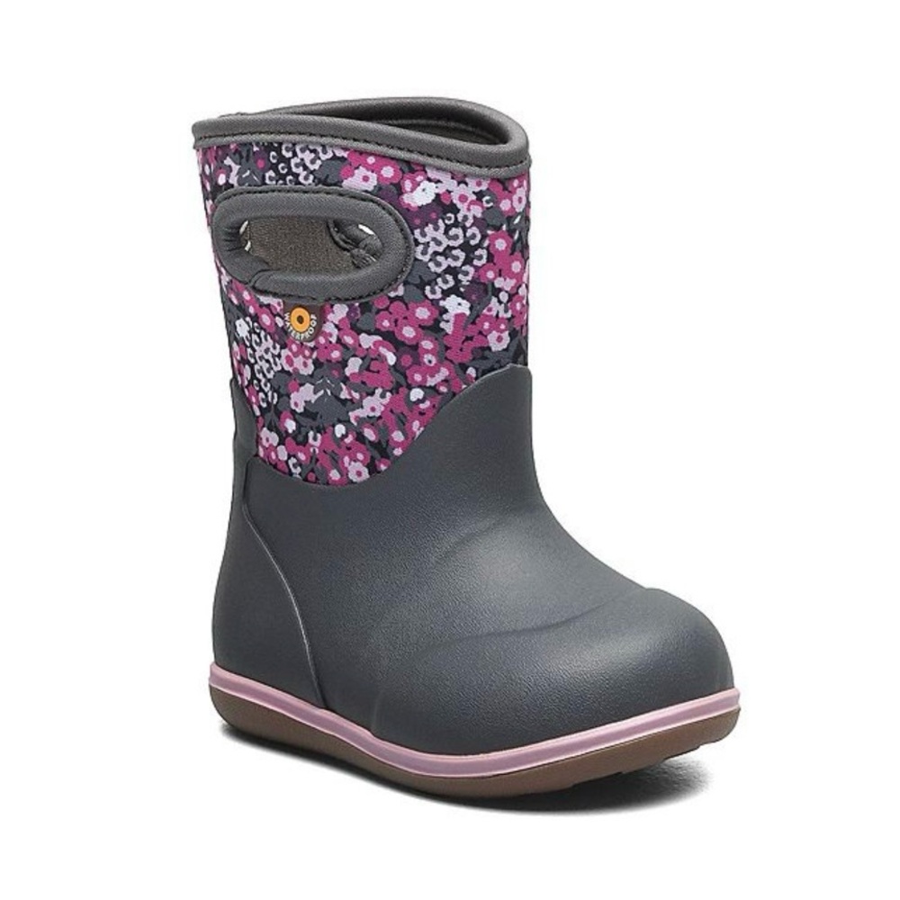 Bogs Kids Black Pink Floral Rain Snow Mud Play Boots Toddler 5T Waterproof  NEW - Picture 3 of 15